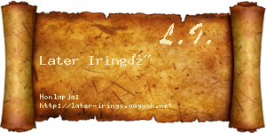 Later Iringó névjegykártya